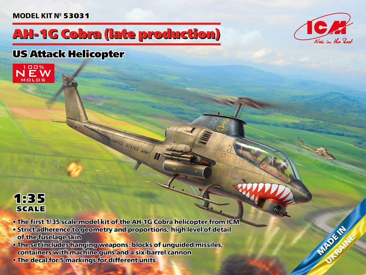 ICM 1/35 AH-1G Cobra (late production), US Attack Helicopter (100% new molds) | 4823044409556