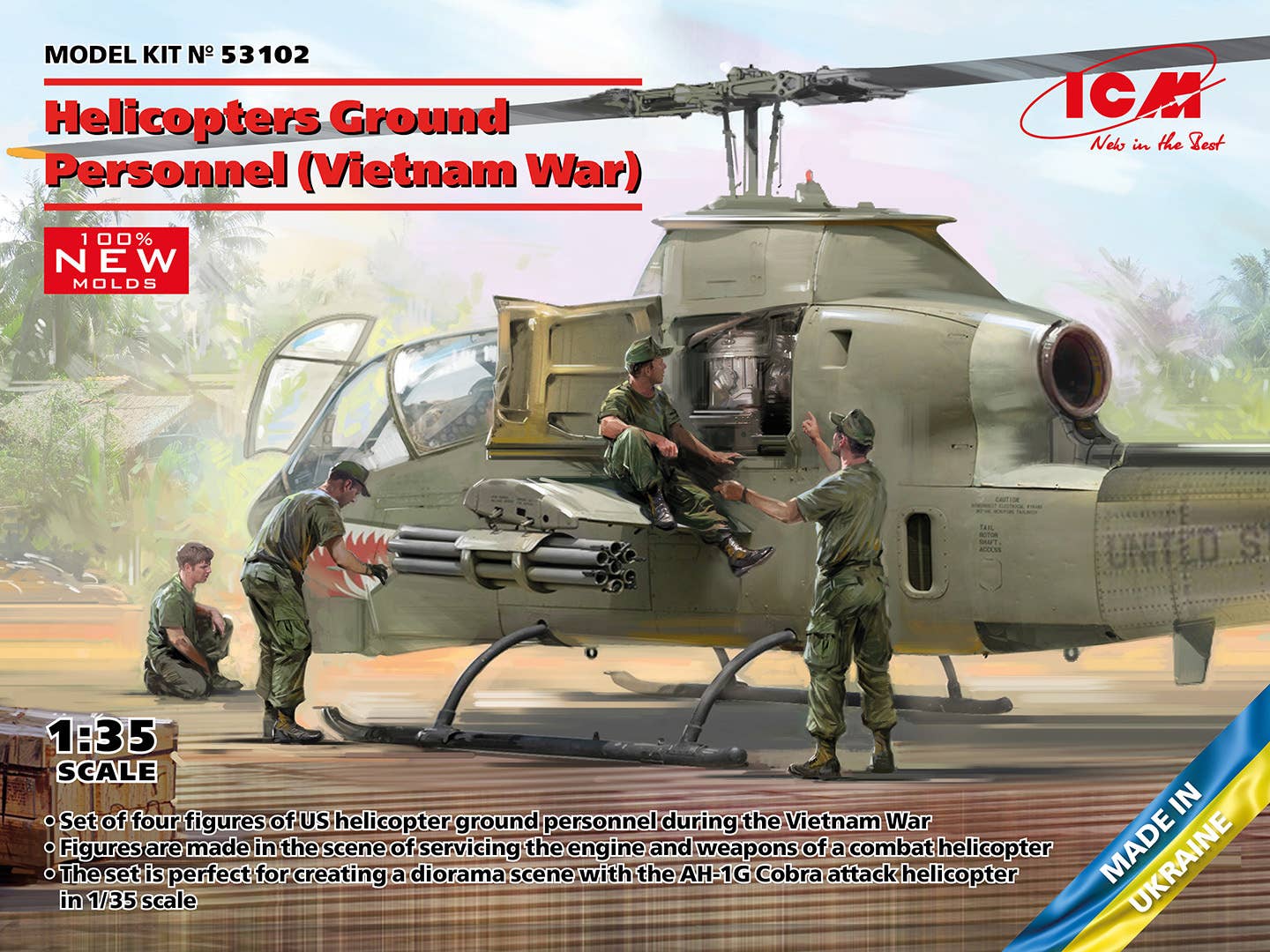 ICM 1/35 Helicopters Ground Personnel (Vietnam War) (100% new molds), Figure | 4823044409808