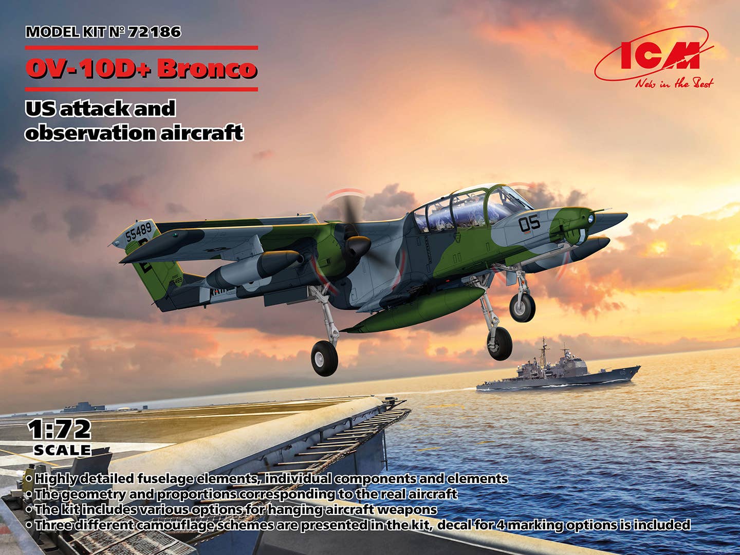 ICM 1/72 OV-10D+ Bronco, US attack and observation aircraft | 4823044409358