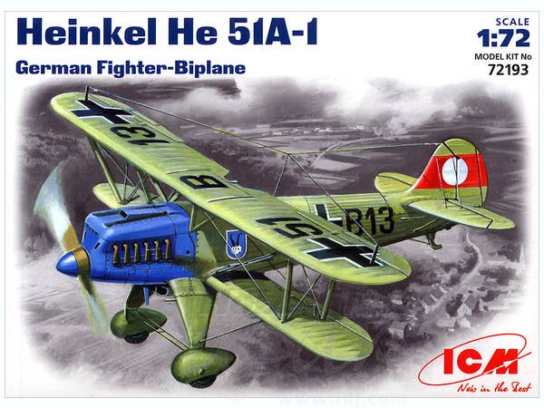 ICM 1/72 Heinkel He 51A-1, German Biplane Fighter | 4823044401918
