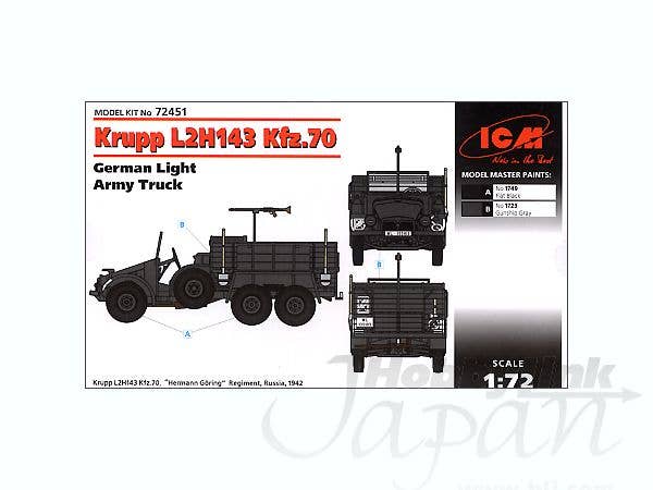 ICM Krupp L2H143 Kfz.70, German Light Army Truck | 4823044401956