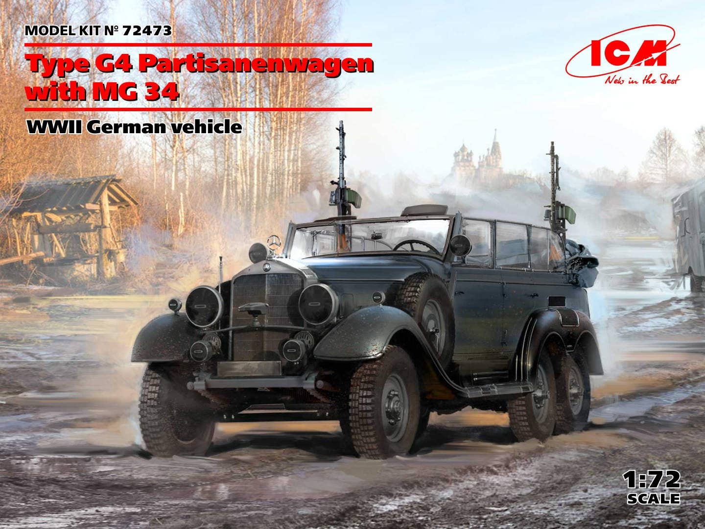 ICM 1/72 Type G4 Partisanenwagen with MG 34, WWII German vehicle | 4823044408542