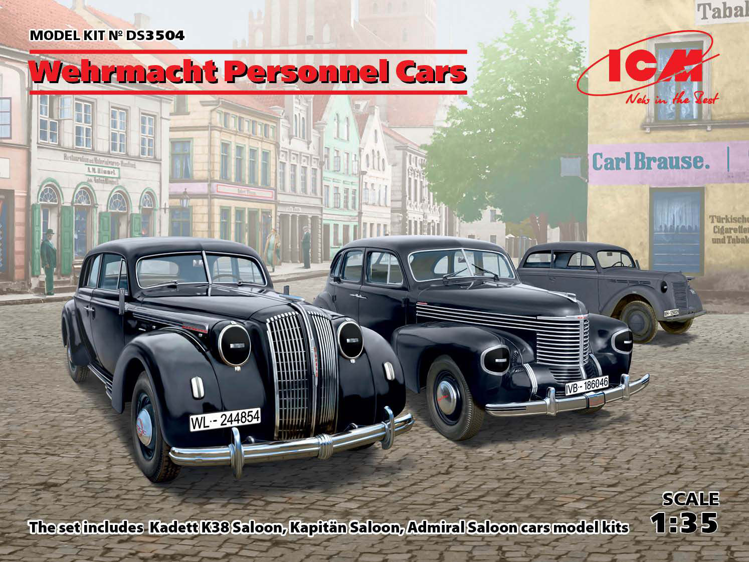 ICM Wehrmacht Personnel Cars (Kadett K38 Saloon, Kapitan Saloon, Admiral Saloon) | 4823044405428
