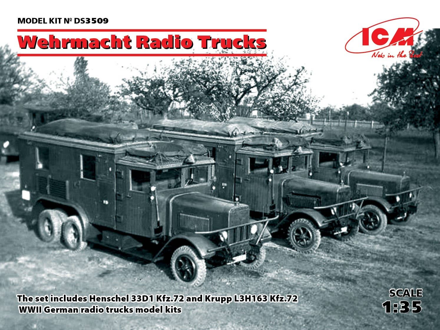ICM 1/35 Wehrmacht Radio Trucks (Henschel 33D1 Kfz.72, Krupp L3H163 Kfz.72) | 4823044406661