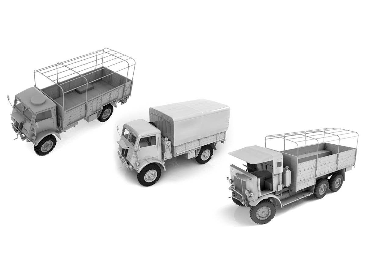 ICM 1/35 WWII British Trucks (Model W.O.T. 6, Model W.O.T. 8, Leyland Retriever General Service) | 4823044408122