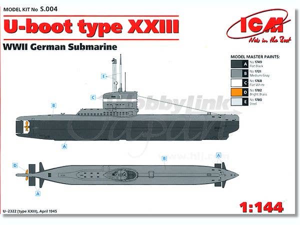 ICM 1/144 U-Boat Type XXIII, WWII German Submarine | 4823044400881
