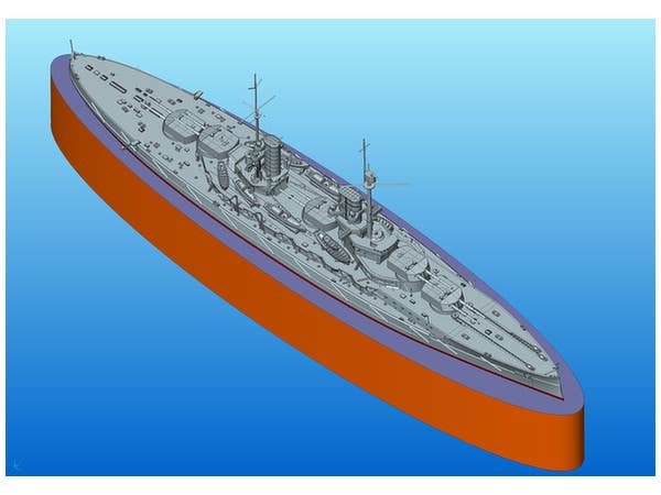 ICM 1/700 Kronprinz (full hull & waterline), WWI German Battleship | 4823044404551