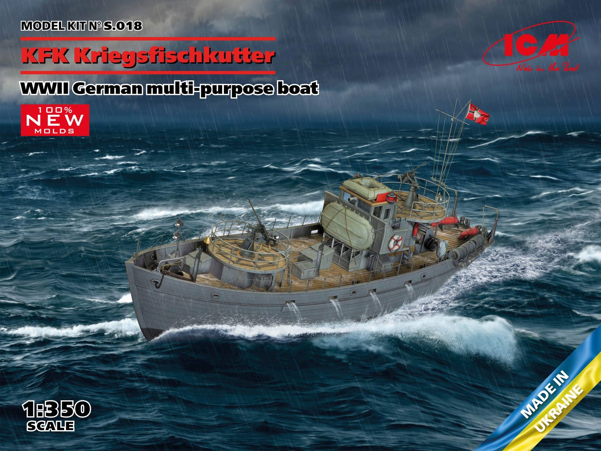 ICM 1/350 KFK Kriegsfischkutter, WWII German multi-purpose boat | 4823044408894