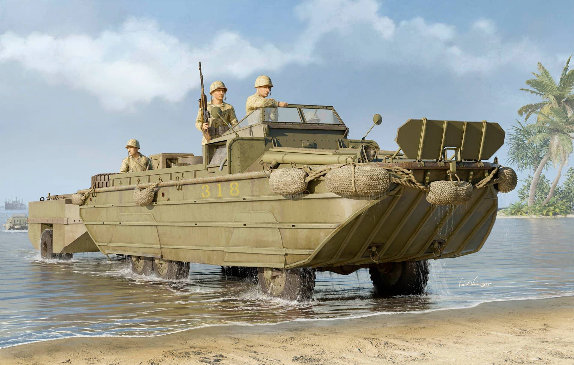 ILOVEKIT 1/35 GMC DUKW-353 with WTCT-6 Trailer | 9580208635392