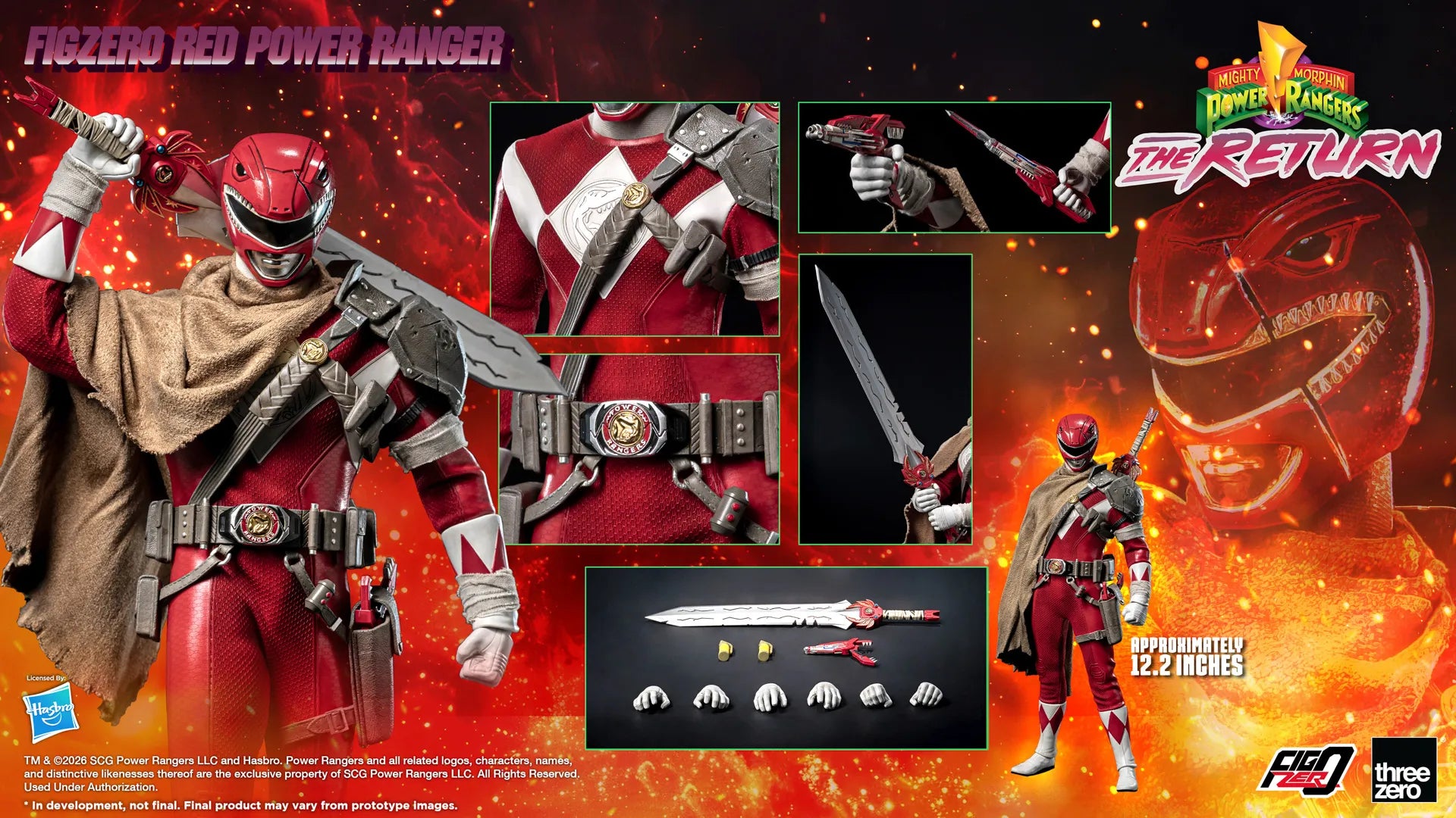 threezero FigZero Red Power Ranger packaging