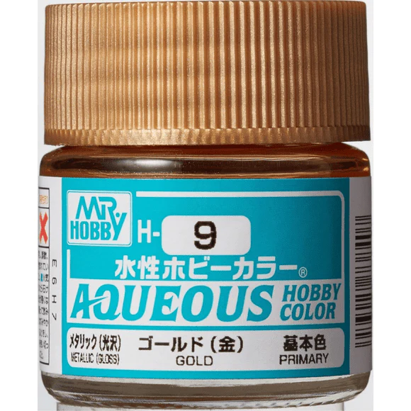 Mr Hobby AQUEOUS HOBBY COLOR - H9 METALLIC GLOSS GOLD (PRIMARY) | 4973028718850
