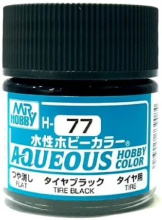 Mr Hobby AQUEOUS HOBBY COLOR - H77 FLAT TIRE BLACK (TIRE) | 4973028719536