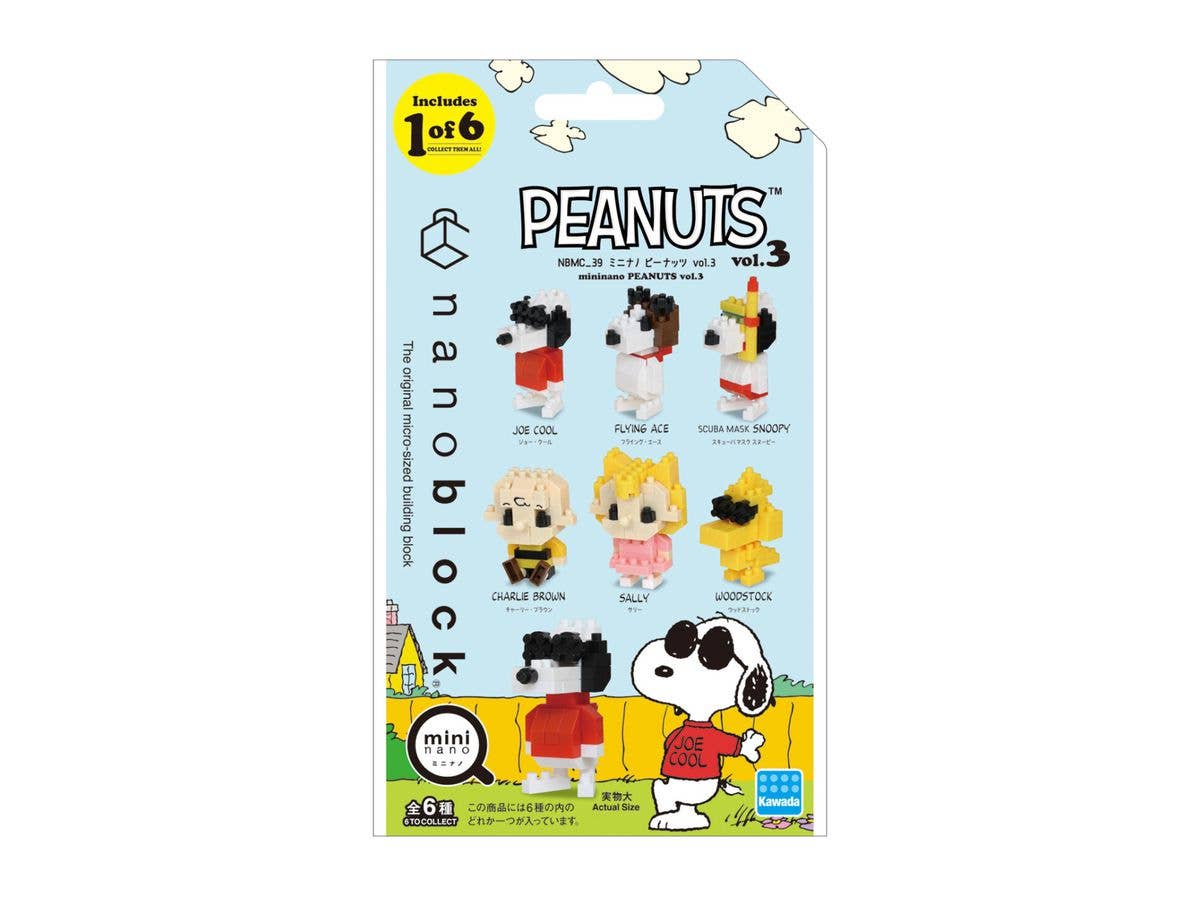 Nanoblock mininano Series PEANUTS vol.3 "PEANUTS", Blind Box of 6 | 4972825224038