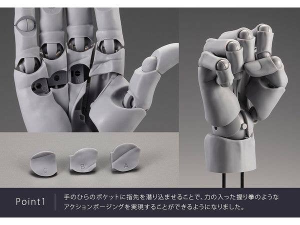 KOTOBUKIYA ARTIST SUPPORT ITEM HAND MODEL MEN’S/R -GRAY- | 4934054070763