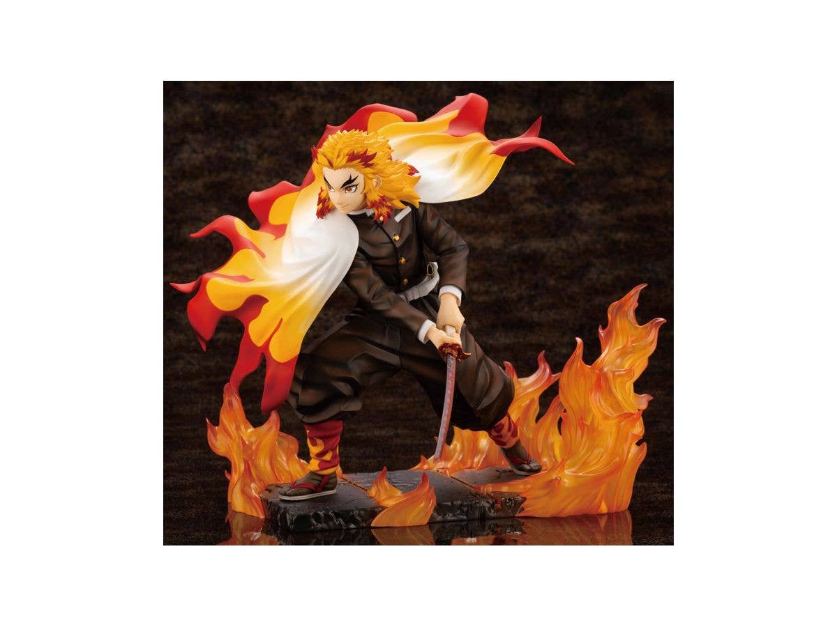 Kotobukiya 1/8 Artfx J Kyojuro Rengoku Demon Slayer, Pre-painted PVC Statue | 4934054026562