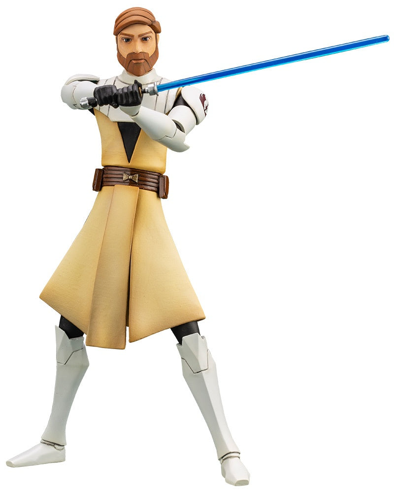 Kotobukiya 1/10 Star Wars Series Artfx+ Obi Wan Kenobi - The Clone Wars Version, Pre-painted PVC Statue - P-REX Hobby