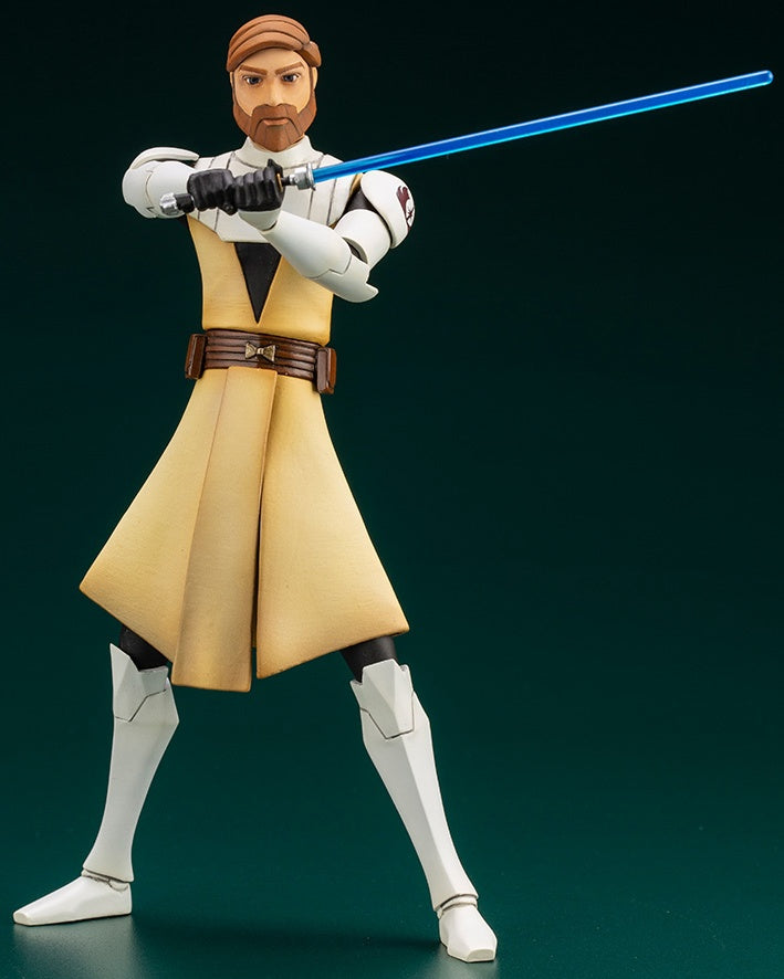 Kotobukiya 1/10 Star Wars Series Artfx+ Obi Wan Kenobi - The Clone Wars Version, Pre-painted PVC Statue - P-REX Hobby