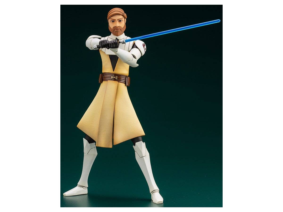 Kotobukiya 1/10 Star Wars Series Artfx+ Obi Wan Kenobi - The Clone Wars Version, Pre-painted PVC Statue | 4934054036318