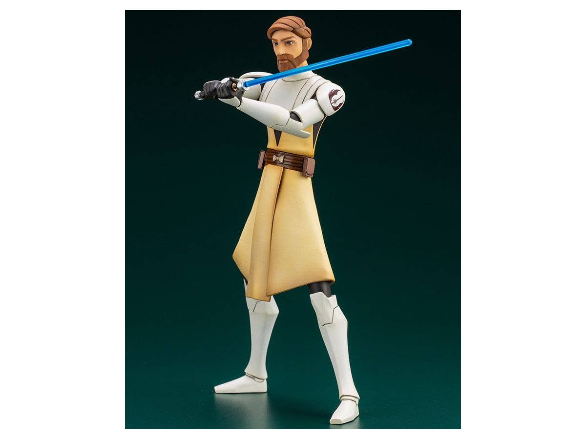 Kotobukiya 1/10 Star Wars Series Artfx+ Obi Wan Kenobi - The Clone Wars Version, Pre-painted PVC Statue | 4934054036318
