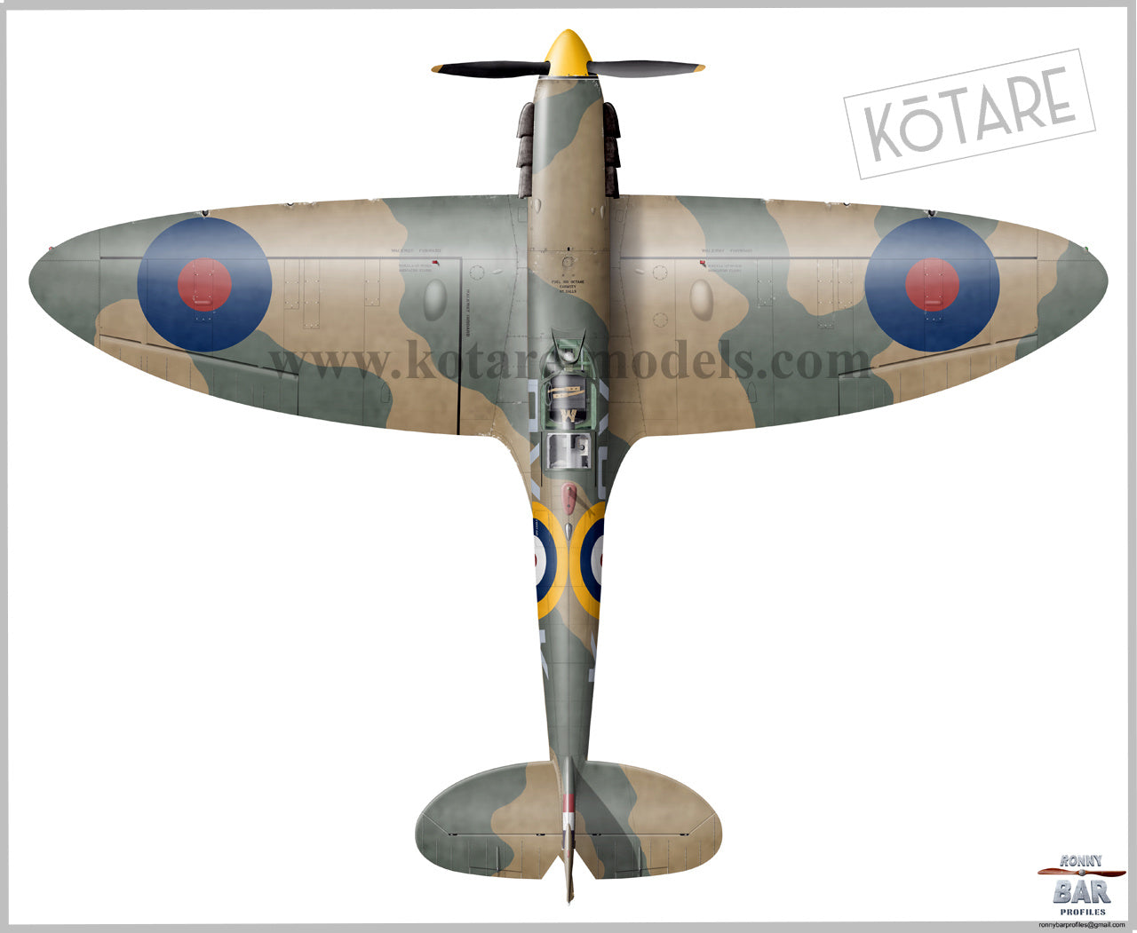 Kotare 1/32 Spitfire Mk.Ia, “Brian Lane”, Aircraft Model Kit | 09413000097368