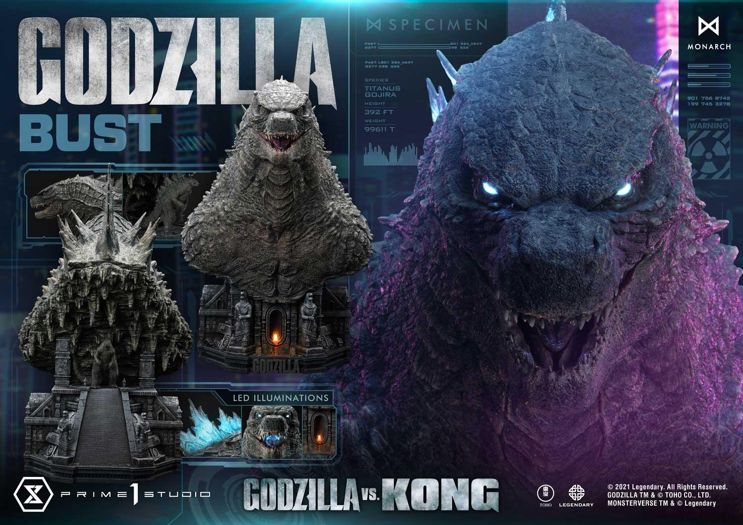 Life Size Bust Godzilla vs Kong (Film) Godzilla Bonus Version