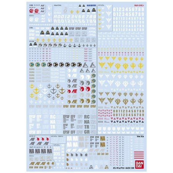 P-Bandai Gundam Decal DX 06 Mobile Suit Gundam UC (for 1/100 Scale MS)