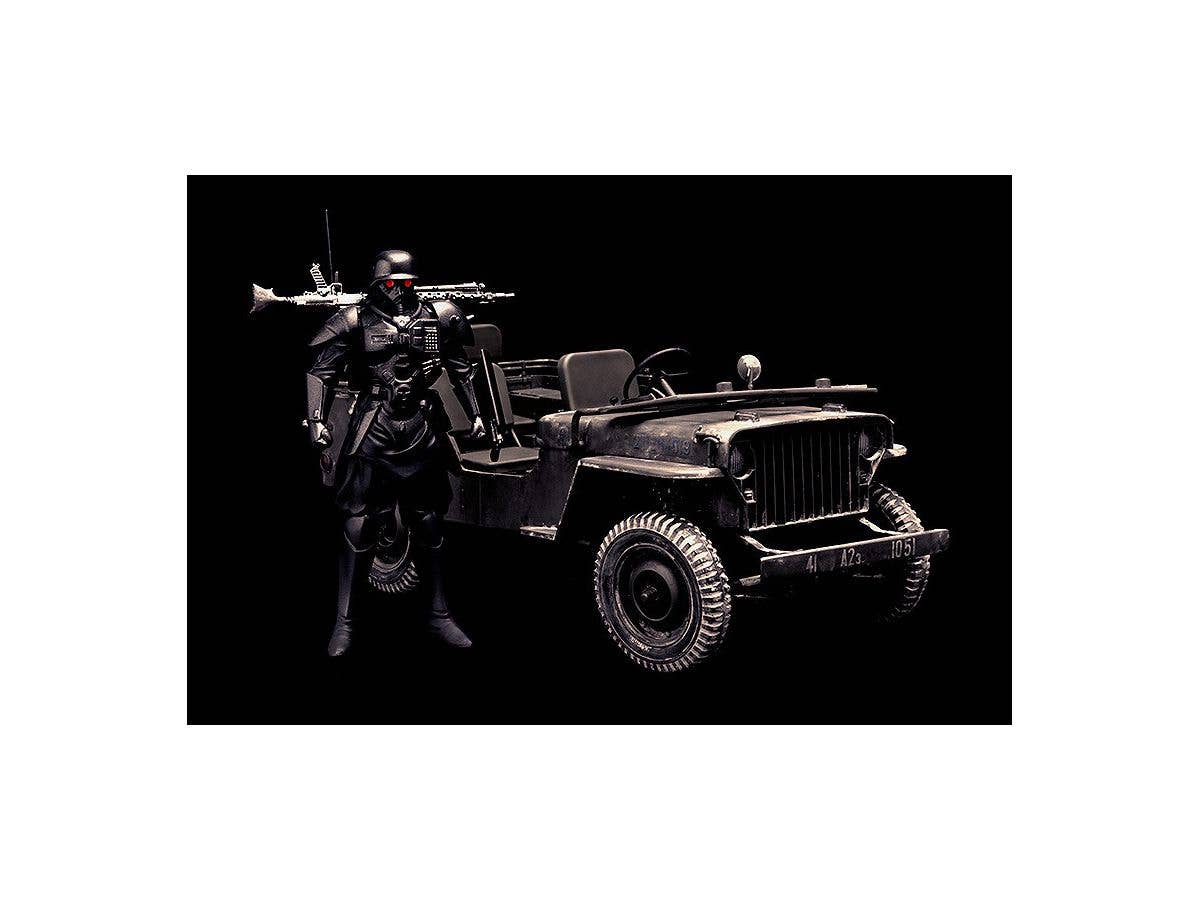 The Red Spectacles Series Plamax MF-35: Minimum Factory Protect Gear with Special Investigations Unit Patrol Vehicle Model Kit | 4545784010914
