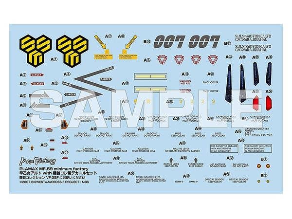 PLAMAX MF-69 minimum factory Alto Saotome with VF-25F Decal Set | 4545784013373