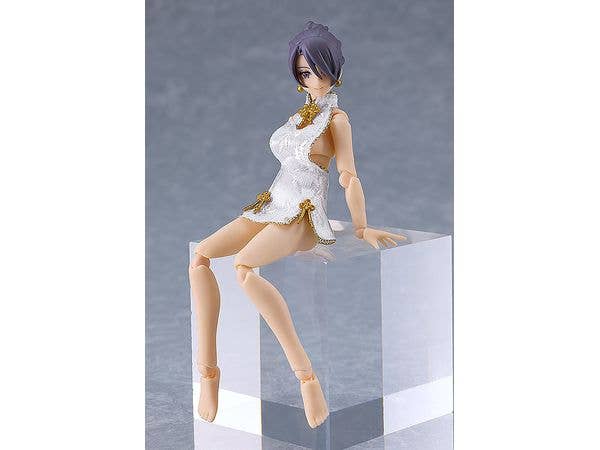 figma Female Body (Mika) with Mini Skirt Chinese Dress Outfit (White) | 4545784069134