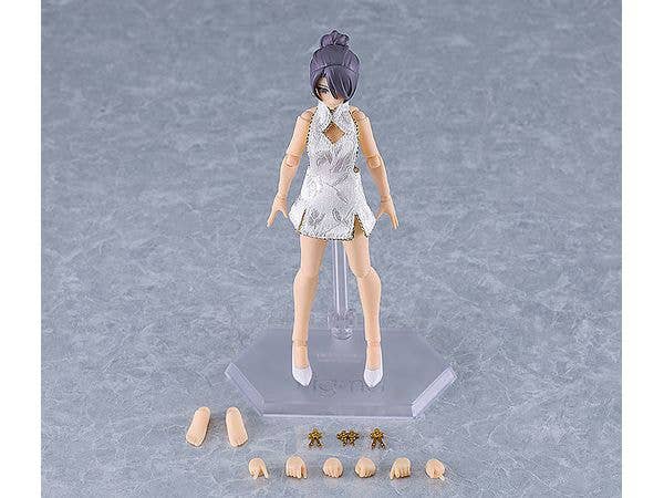 figma Female Body (Mika) with Mini Skirt Chinese Dress Outfit (White) | 4545784069134
