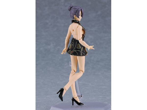 figma Female Body (Mika) with Mini Skirt Chinese Dress Outfit (Black) | 4545784069141