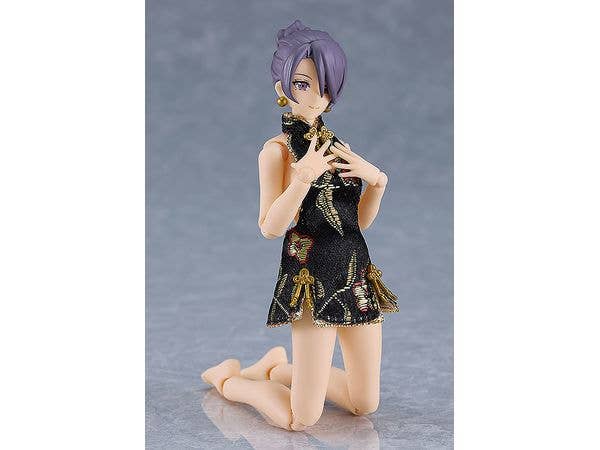 figma Female Body (Mika) with Mini Skirt Chinese Dress Outfit (Black) | 4545784069141