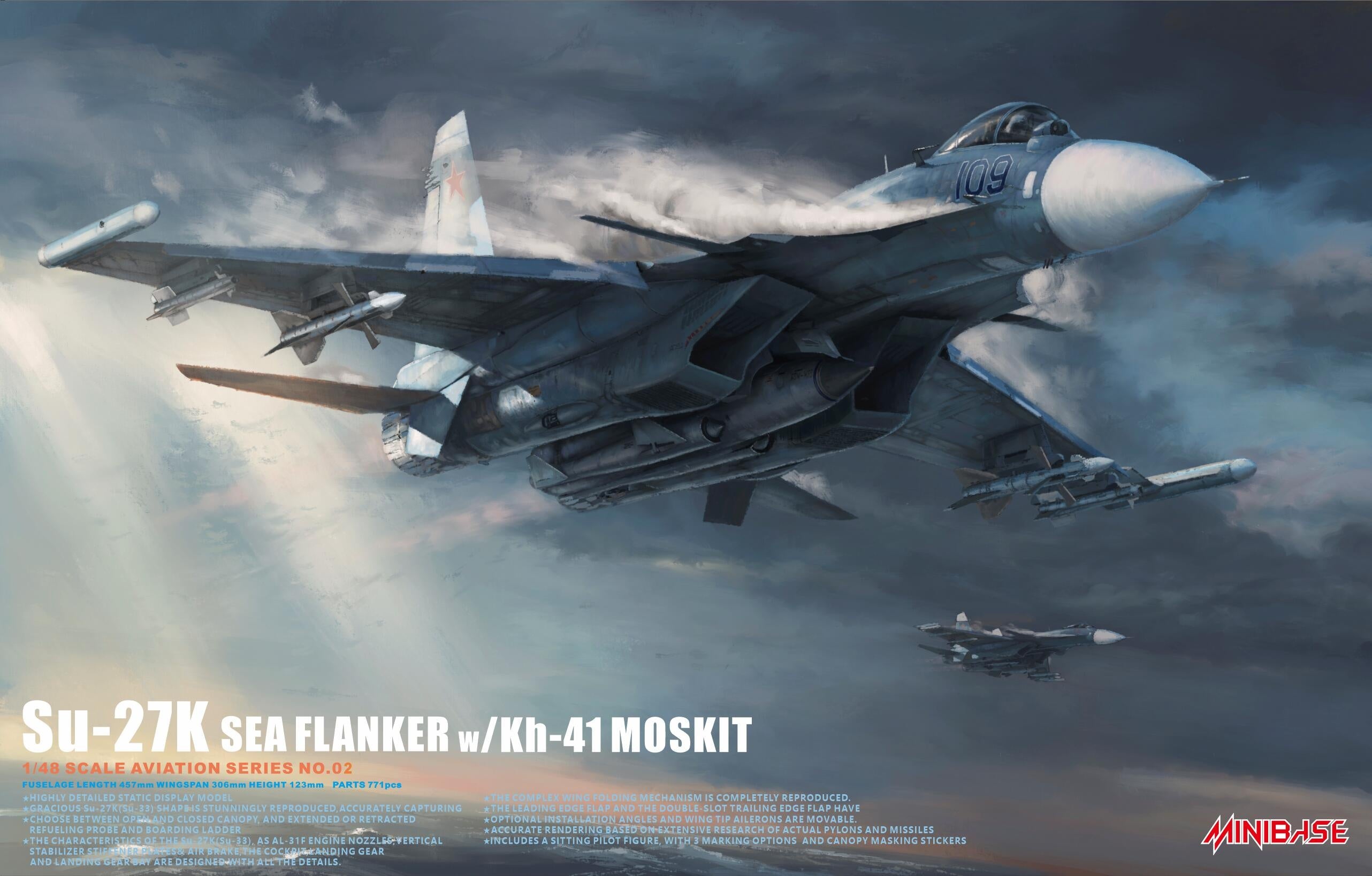 Minibase 1/48 Su-27K Sea Flanker W/Kh-41 Moskit Aircraft