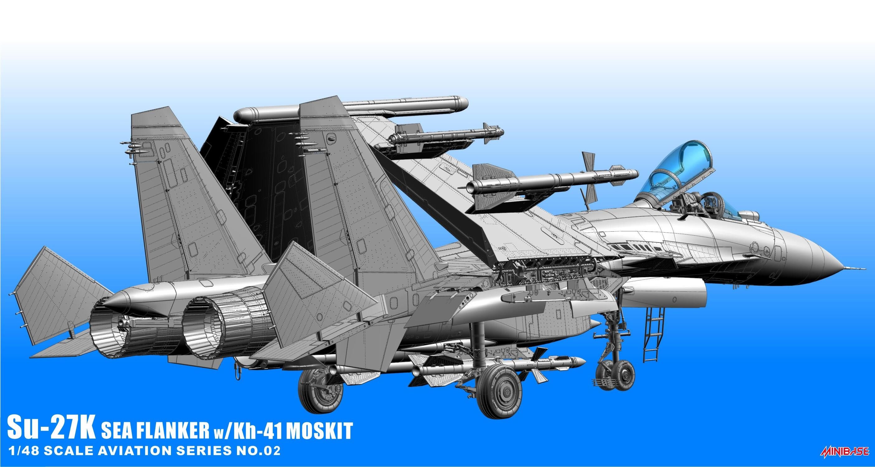 Minibase 1/48 Su-27K Sea Flanker W/Kh-41 Moskit Aircraft