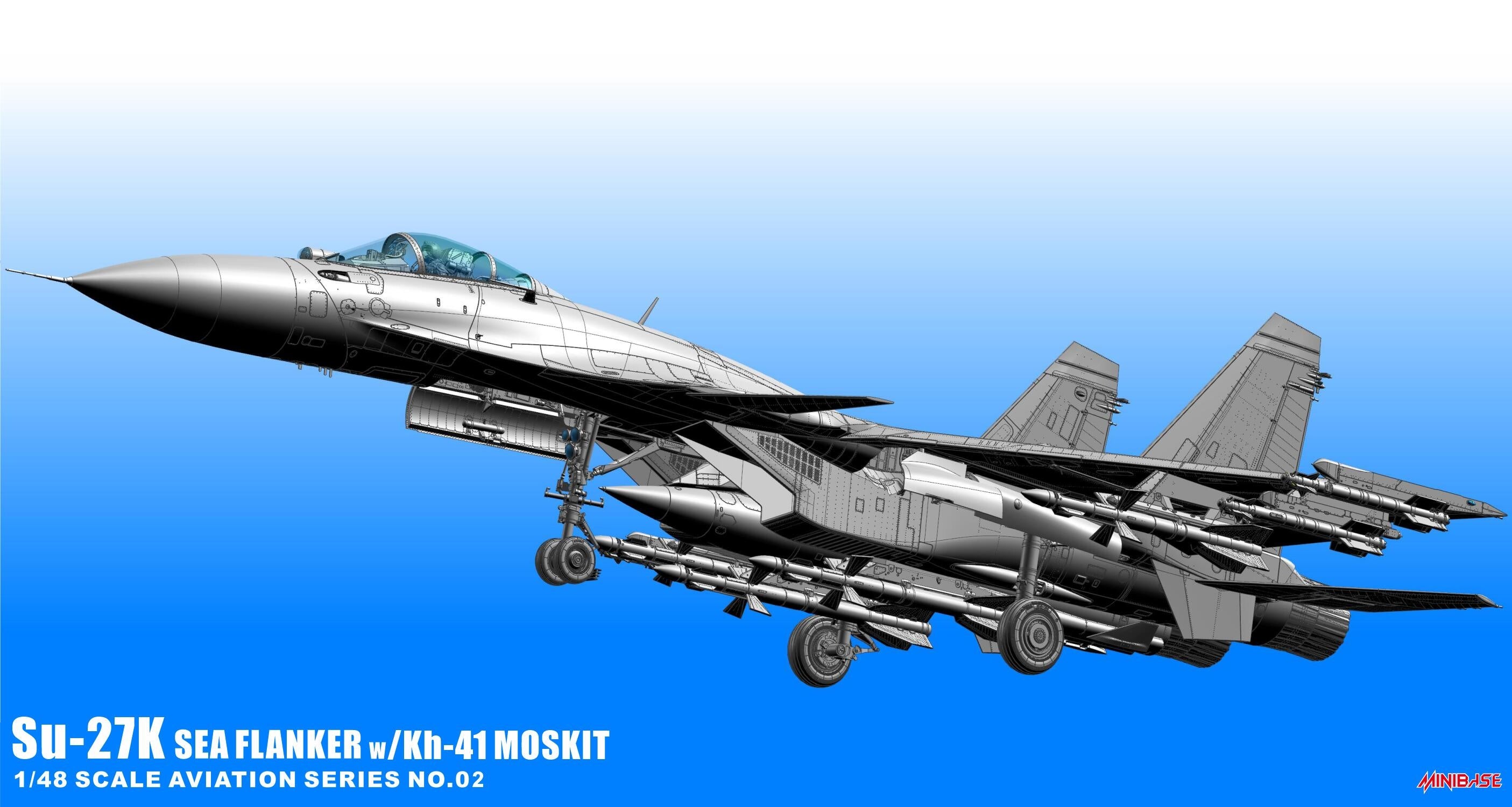 Minibase 1/48 Su-27K Sea Flanker W/Kh-41 Moskit Aircraft