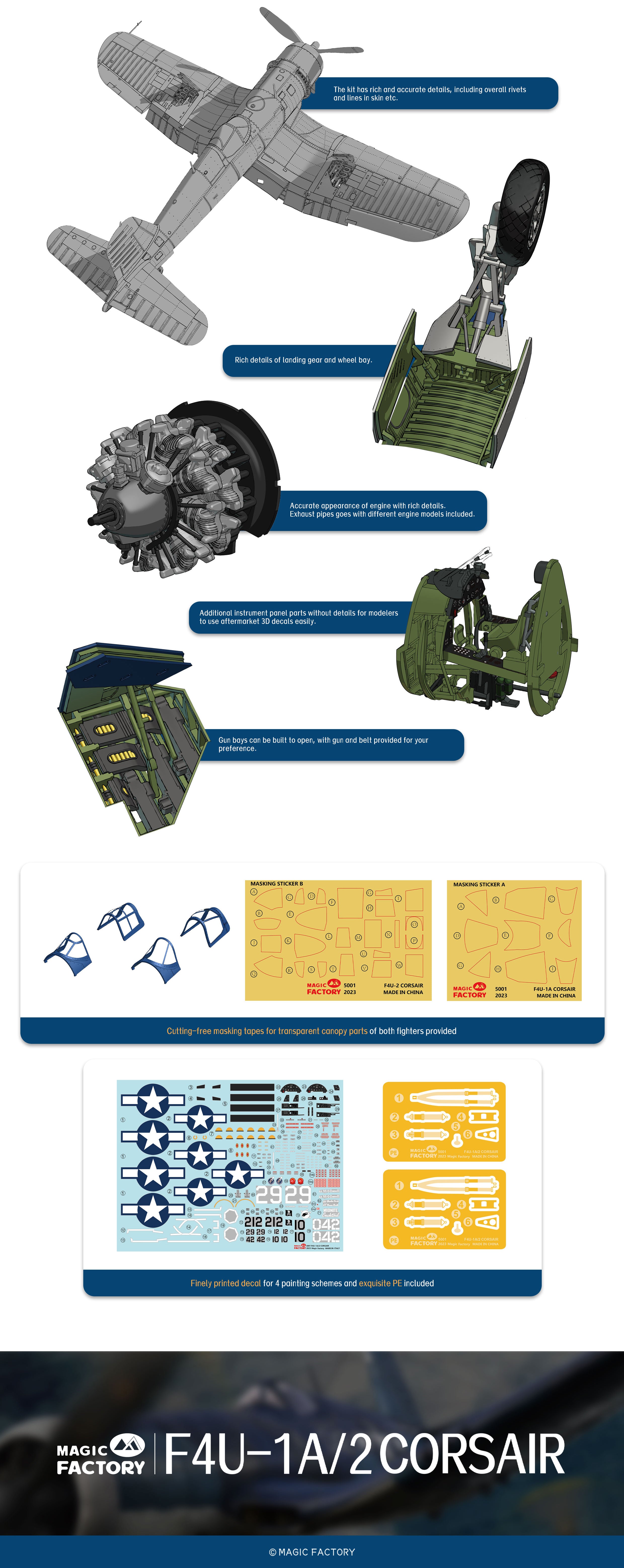 Magic Factory 1/48 F4U-1A/2 Corsair (Dual Combo, Limited Edition), Aircraft