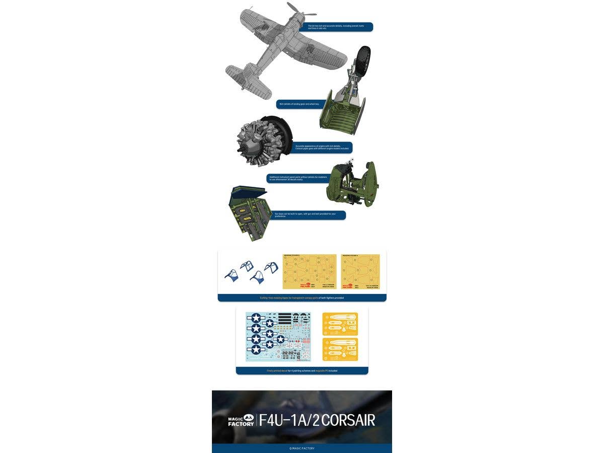 Magic Factory 1/48 F4U-1A/2 Corsair (Dual Combo, Limited Edition), Aircraft | 6974715830082