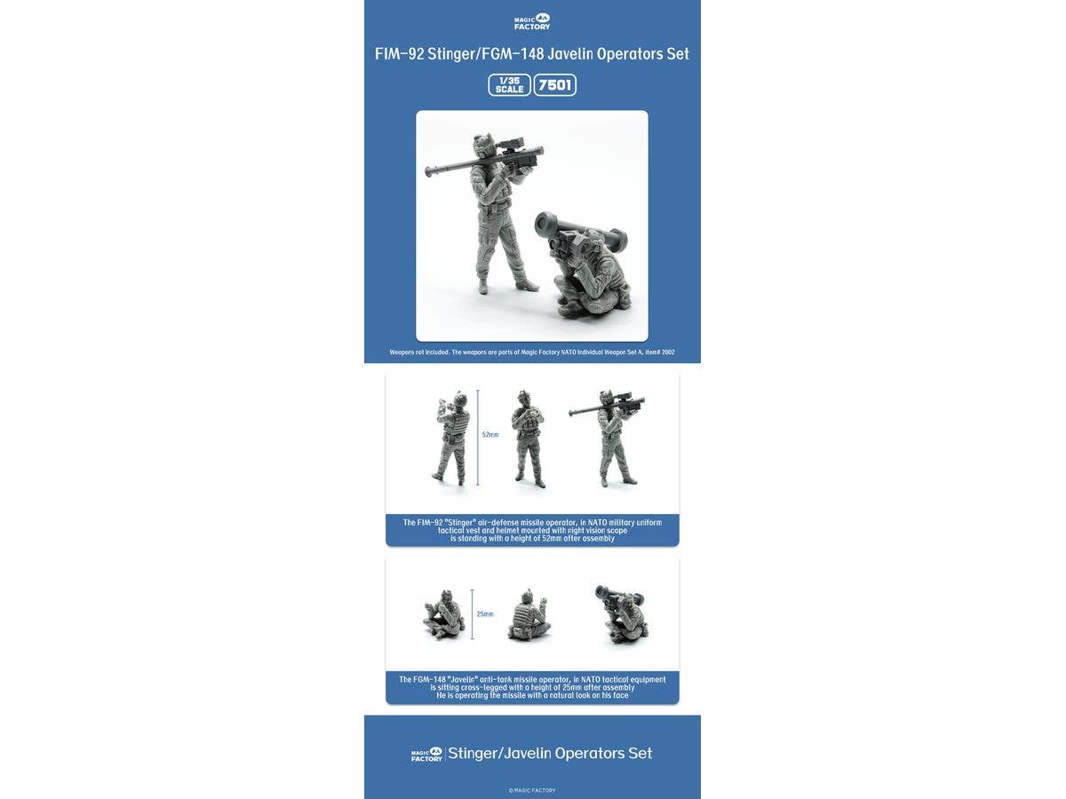 Magic Factory 1/35 FIM-92 Stinger/FGM-148 Javelin Operators Set (Resin) | 6974715830129
