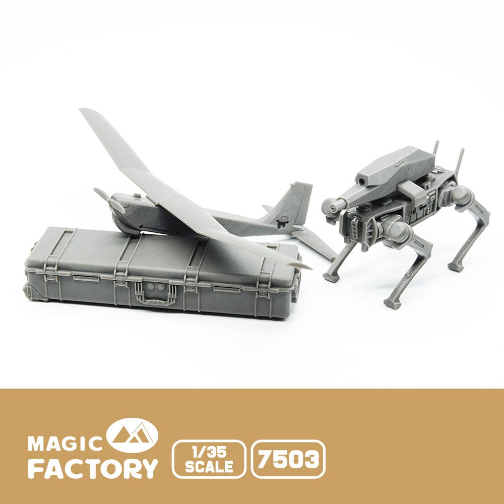 Magic Factory 1/35 Armed Robot Dog & RQ-20 UAV Set | 6974715830167