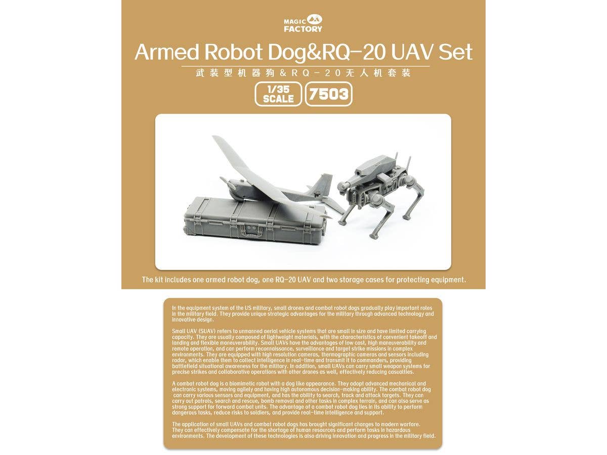 Magic Factory 1/35 Armed Robot Dog & RQ-20 UAV Set | 6974715830167