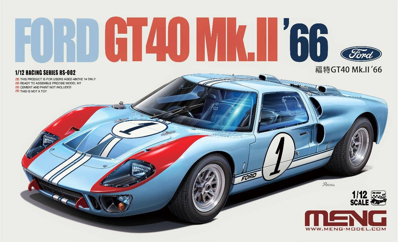 Meng 1/12 Ford GT40 Mk.II '66, Racing Series | 4897038552948