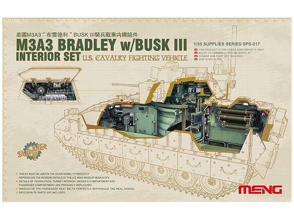 Meng 1/35 U.S. Cavalry Fighting Vehicle M3A3 Bradley with BUSK III Interior Set | 4897038550579