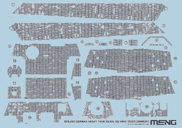 Meng 1/35 GERMAN HEAVY TANK Sd.Kfz.182 KING TIGER ZIMMERIT DECAL | 4897038551279