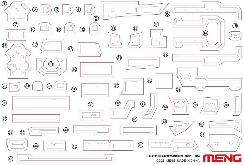 Meng 1/700 PLA Navy Shandong Paint Masks (For PS-006) | 4897038553228