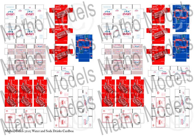 Matho 1/35 Cardboard Boxes - water and soda drinks | 5449612350137