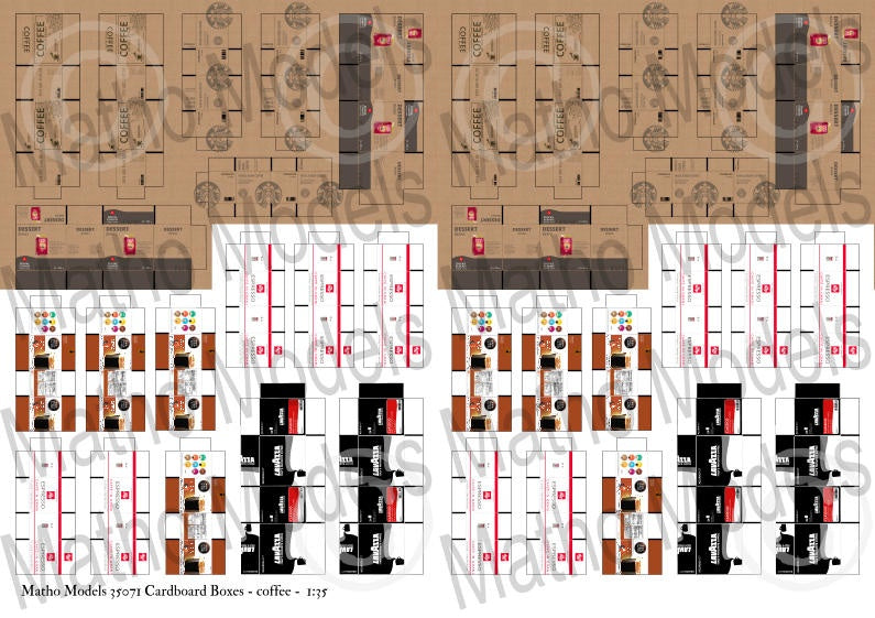 Matho 1/35 Cardboard Boxes - coffee | 5907747901797