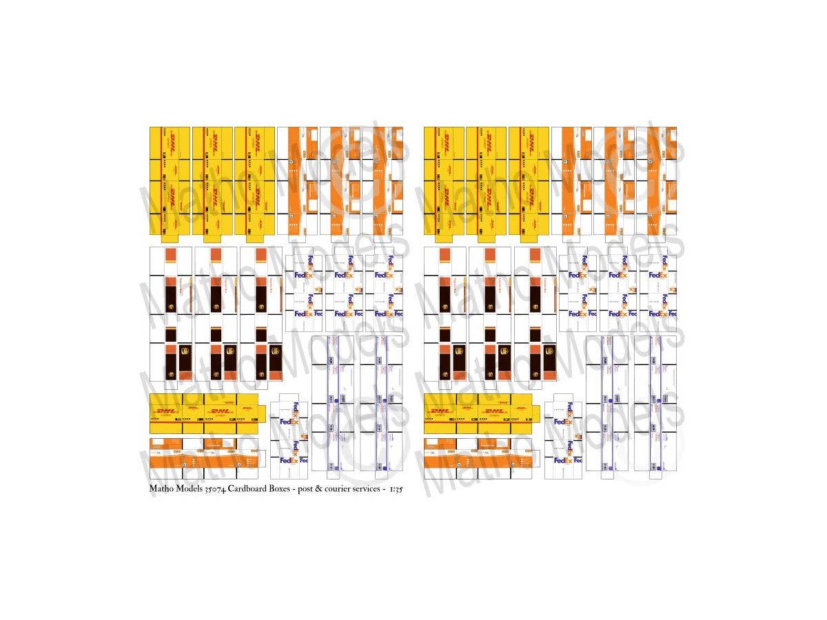 Matho 1/35 Cardboard Boxes - post & courier services | 5449612350748