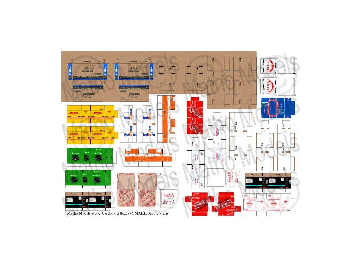 Matho 1/35 Cardboard Boxes - SMALL SET 2 | 5449612350922