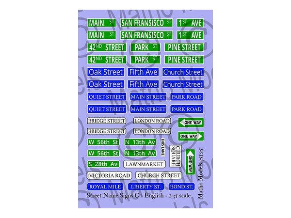 Matho 1/35 Street Name Signs C - English | 5449612351257