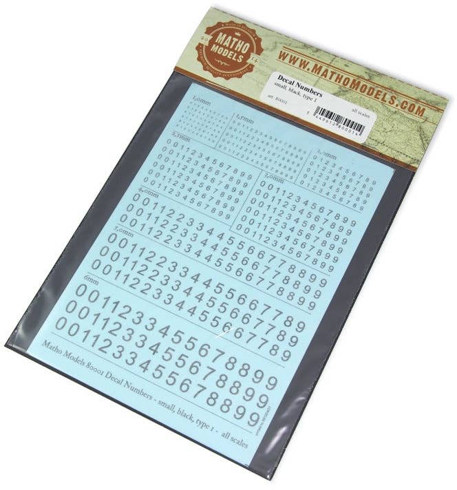 Matho Decal Numbers - small, black, type 1 | 5449612800014